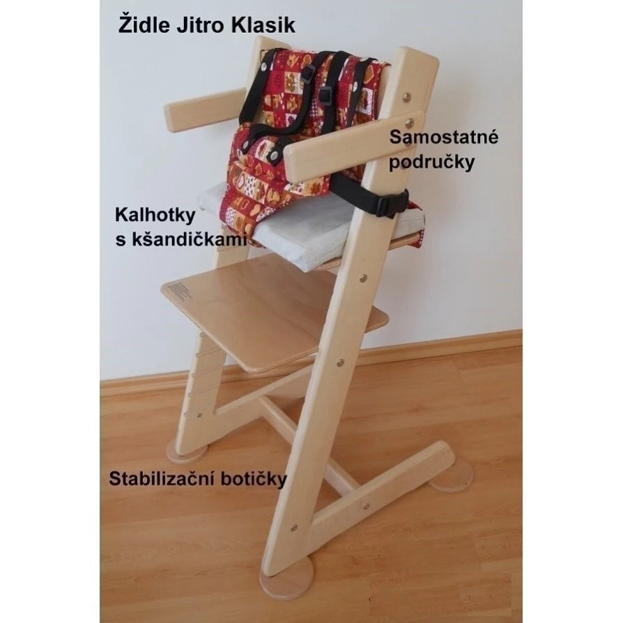 JITRO Rostoucí židle Klasik - Područky, kalhotky s kšandami, stabilizační botičky