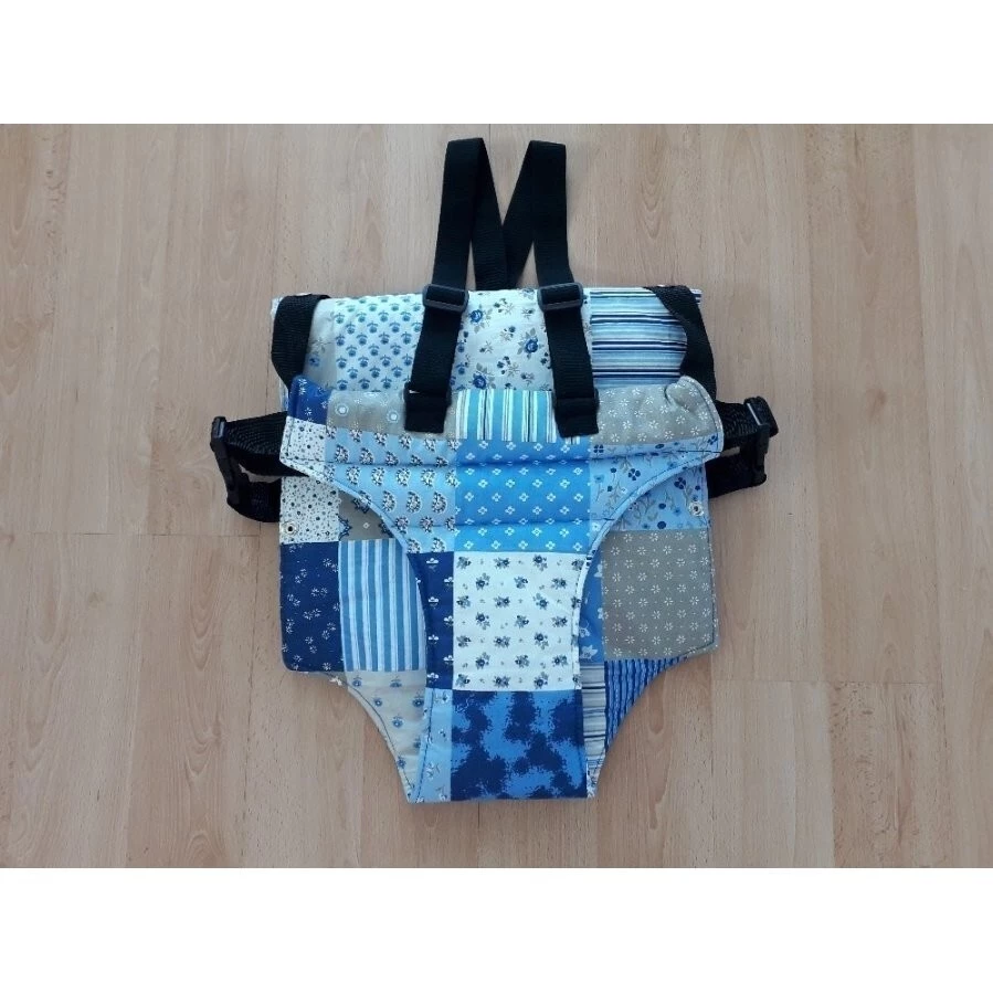 Jitro Vatelínové kalhotky s kšandami - Modrý patchwork