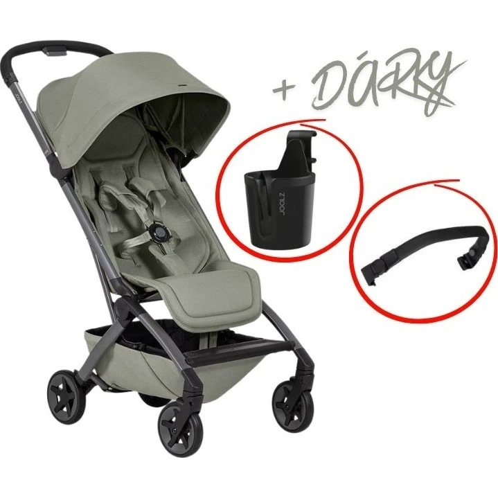Joolz AER2 kočárek BUNDLE SET (dárek madlo+držák na pití) varianta Sage green