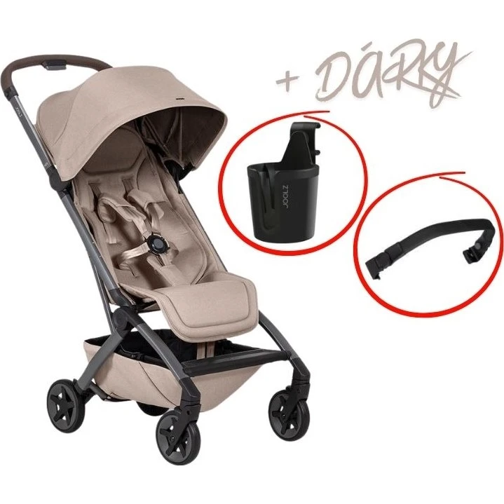 Joolz AER2 kočárek BUNDLE SET (dárek madlo+držák na pití) varianta Sandy taupe