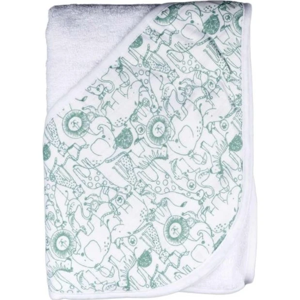 KIKKO Bambusová froté osuška s kapucí 90x90cm varianta Safari granite green