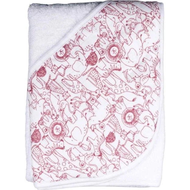 KIKKO Bambusová froté osuška s kapucí 90x90cm varianta Safari mesa rose