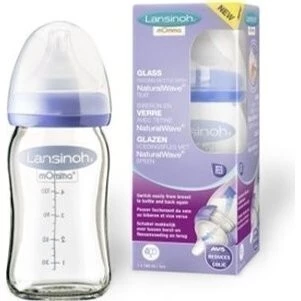 Lansinoh skleněná kojenecká láhev 160ml s NaturalWave TM 