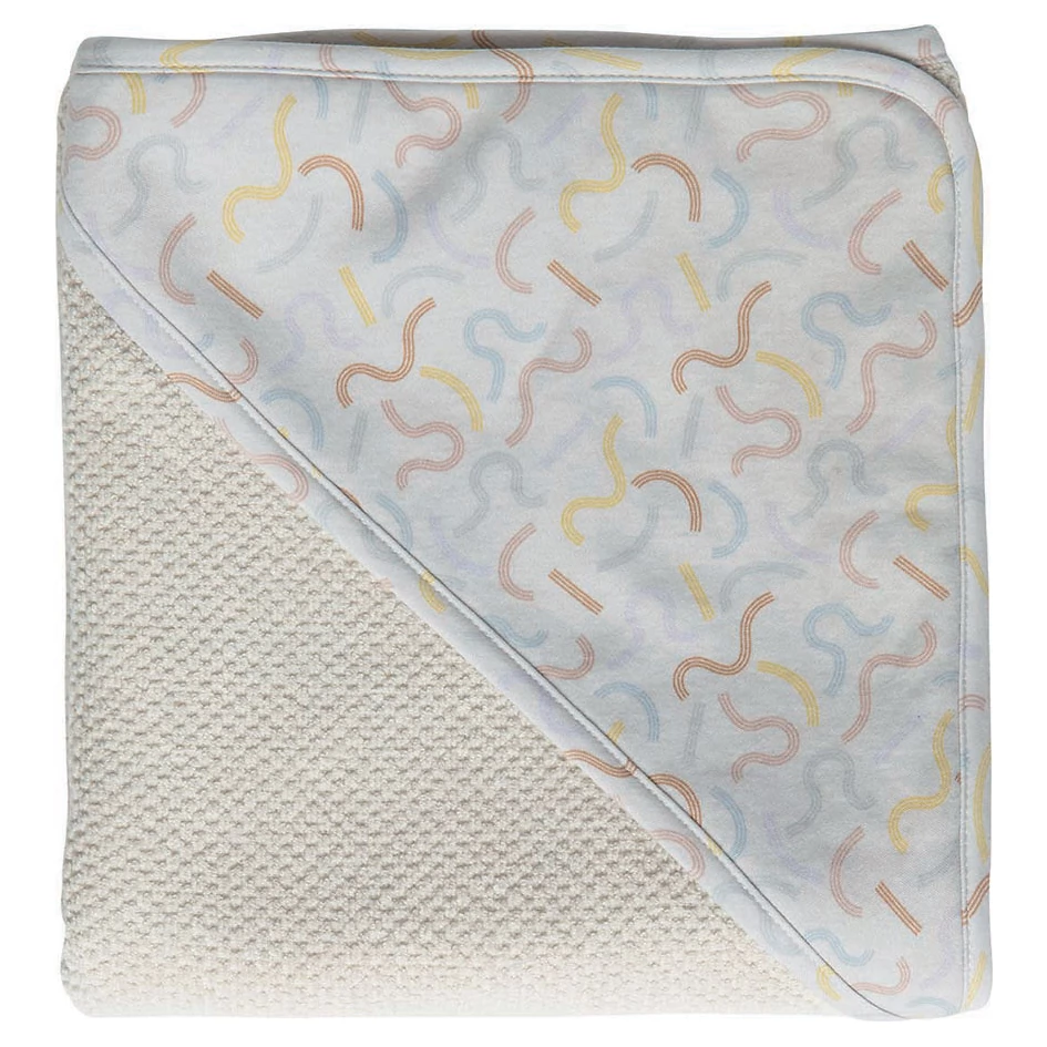 LUMA Babycare froté osuška s kapucí Memphis grey varianta Multi Lines