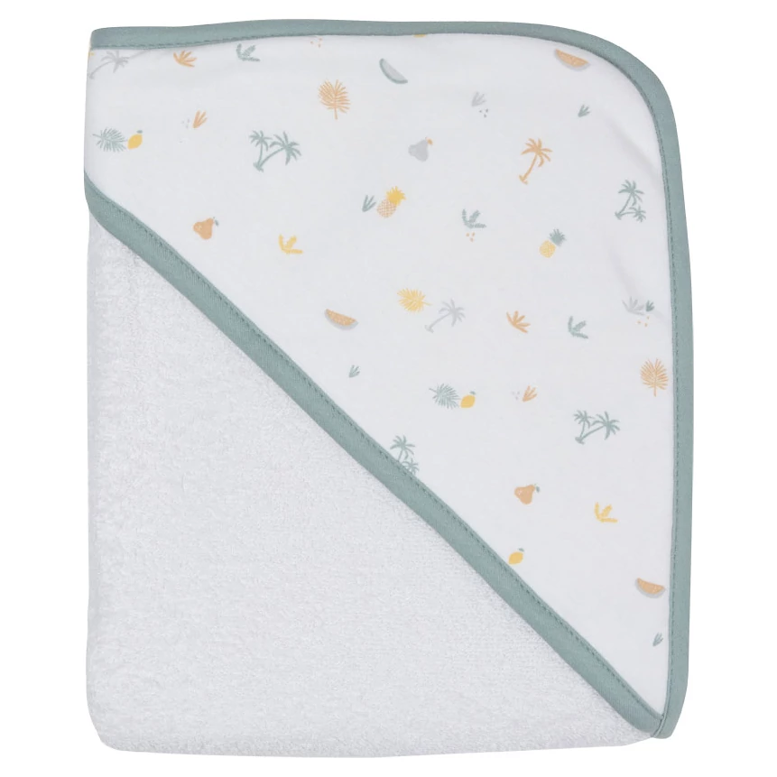 LUMA Babycare froté osuška s kapucí Memphis grey varianta Tropical Island