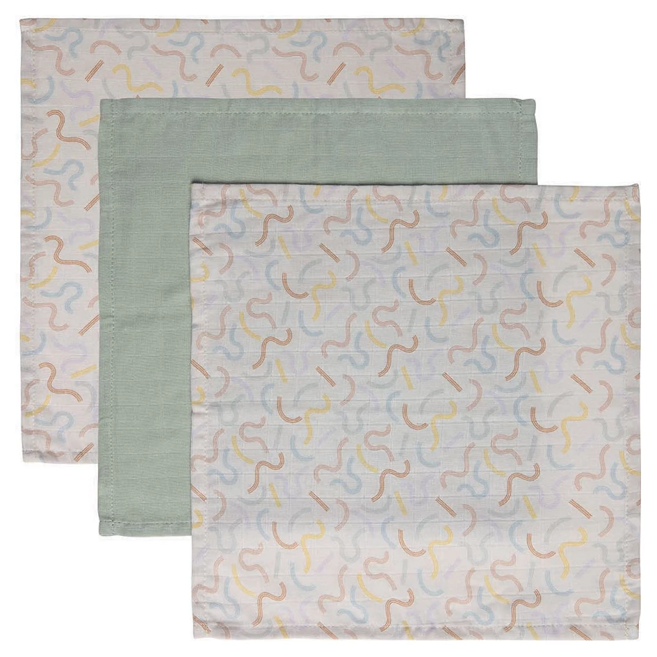 Luma Mušelínové žínky na obličej 3 ks Sunset shapes varianta Multi Lines