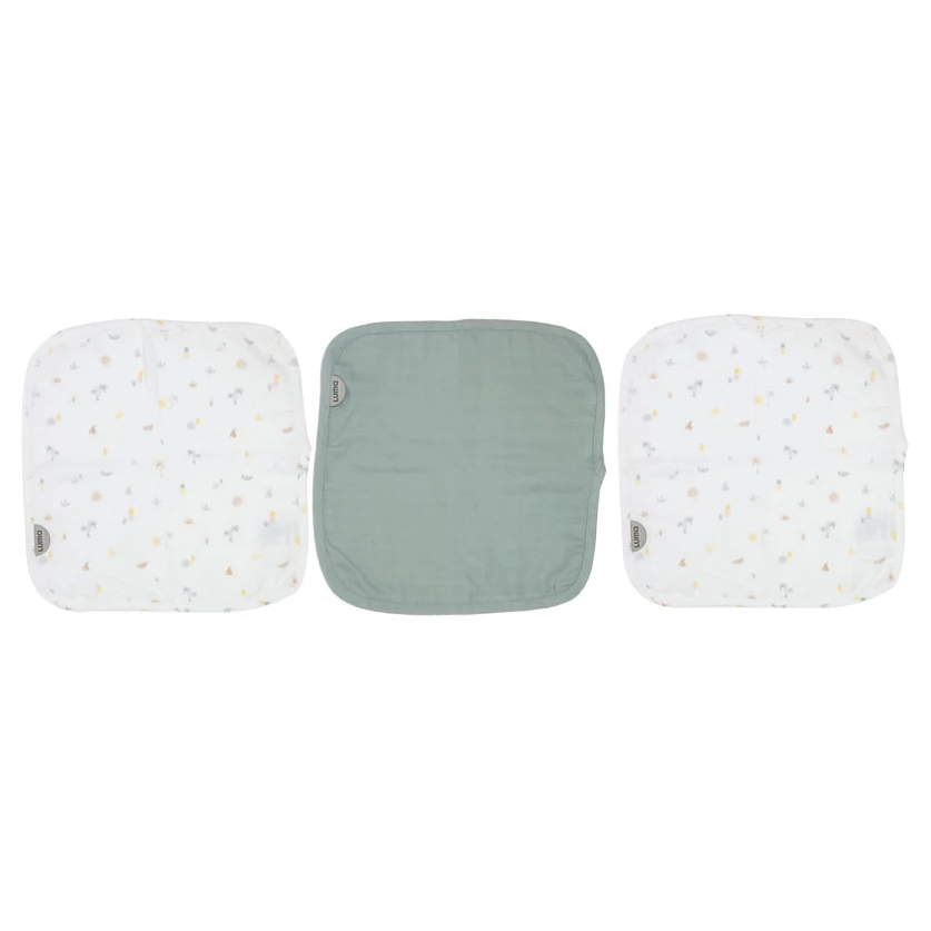 Luma Mušelínové žínky na obličej 3 ks Sunset shapes varianta Tropical Island