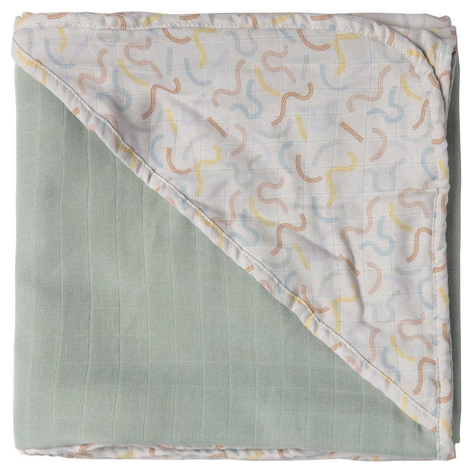 Luma Mušelínový ručník s kapucí bambus Sunset shapes varianta Multi Lines