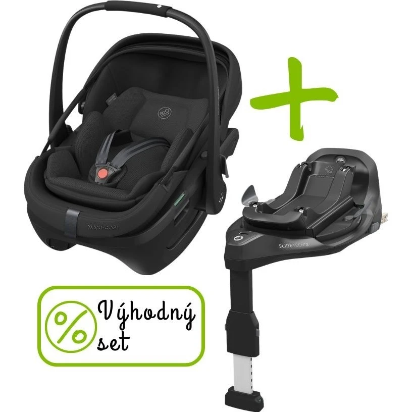 Maxi-Cosi Set 2v1 Coral Slide Pro + base varianta Onyx black
