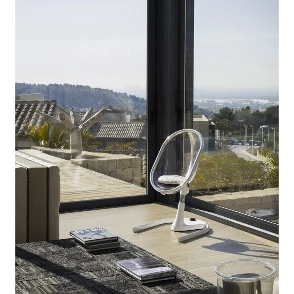 Mima Židlička Moon 2G chrom s opěrkou na nožičky - Průhledná