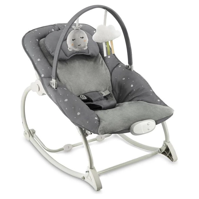 MoMi Vibrační lehátko s melodiemi LAPIS varianta Tmavě Šedé