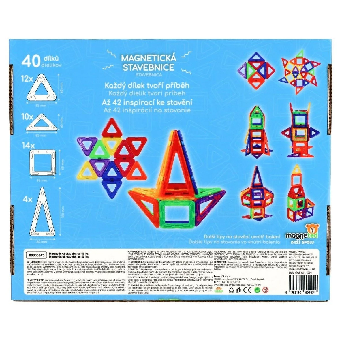 Teddies Magnetická stavebnice magneted - 