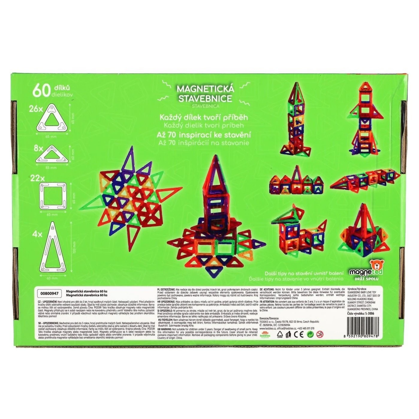 Teddies Magnetická stavebnice magneted - 