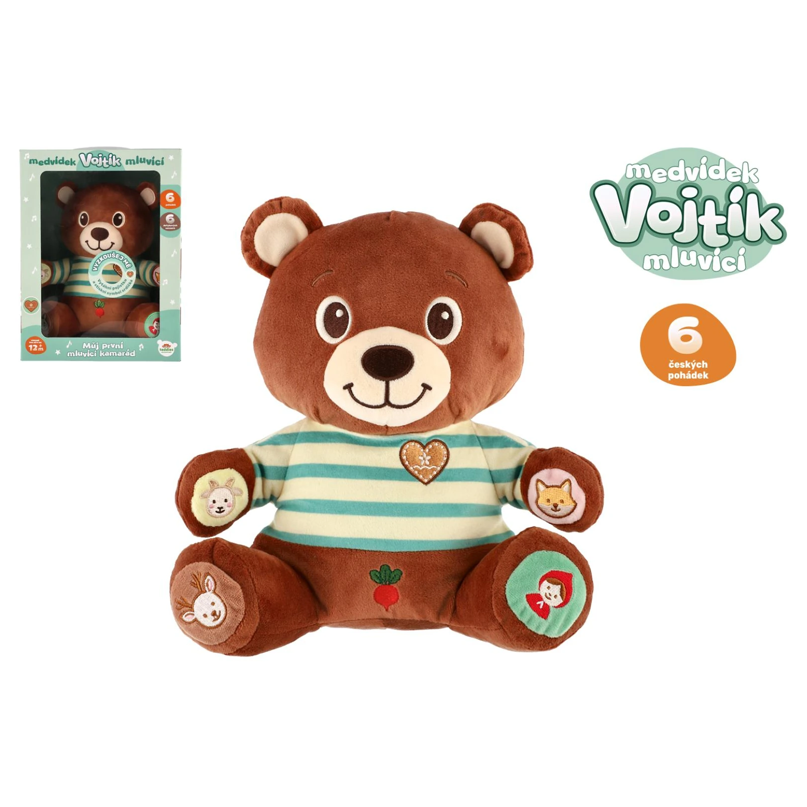 Teddies Medvěd česky mluvící plyš 22x25cm varianta Vojtík