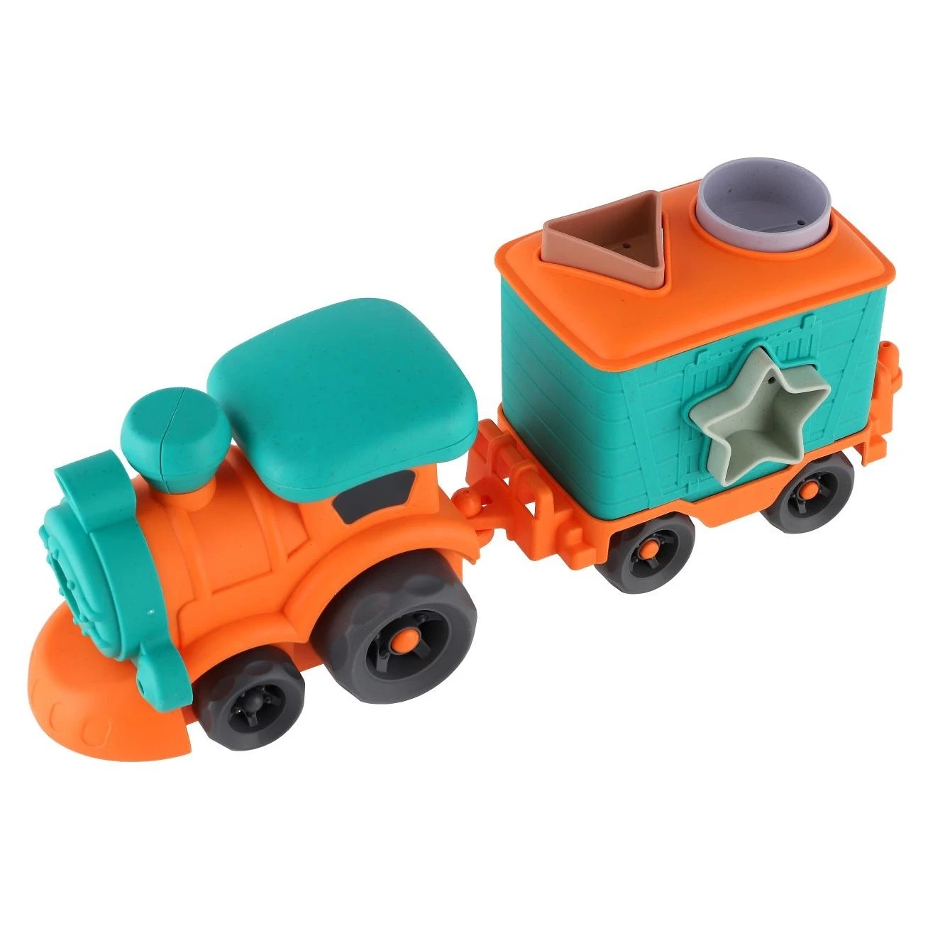Teddies Vláček s vagónem bioplast 30cm vkládačka - 