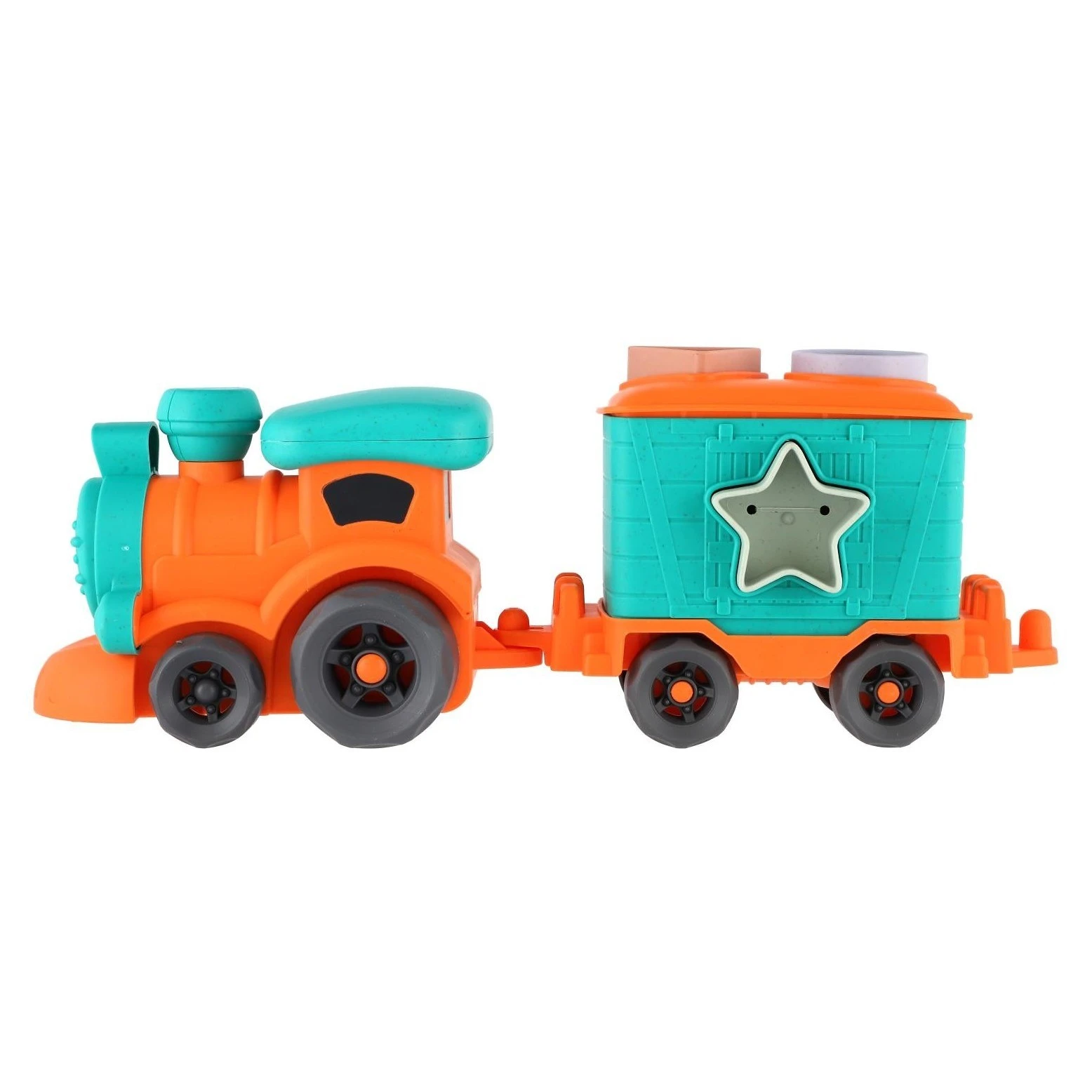 Teddies Vláček s vagónem bioplast 30cm vkládačka - 