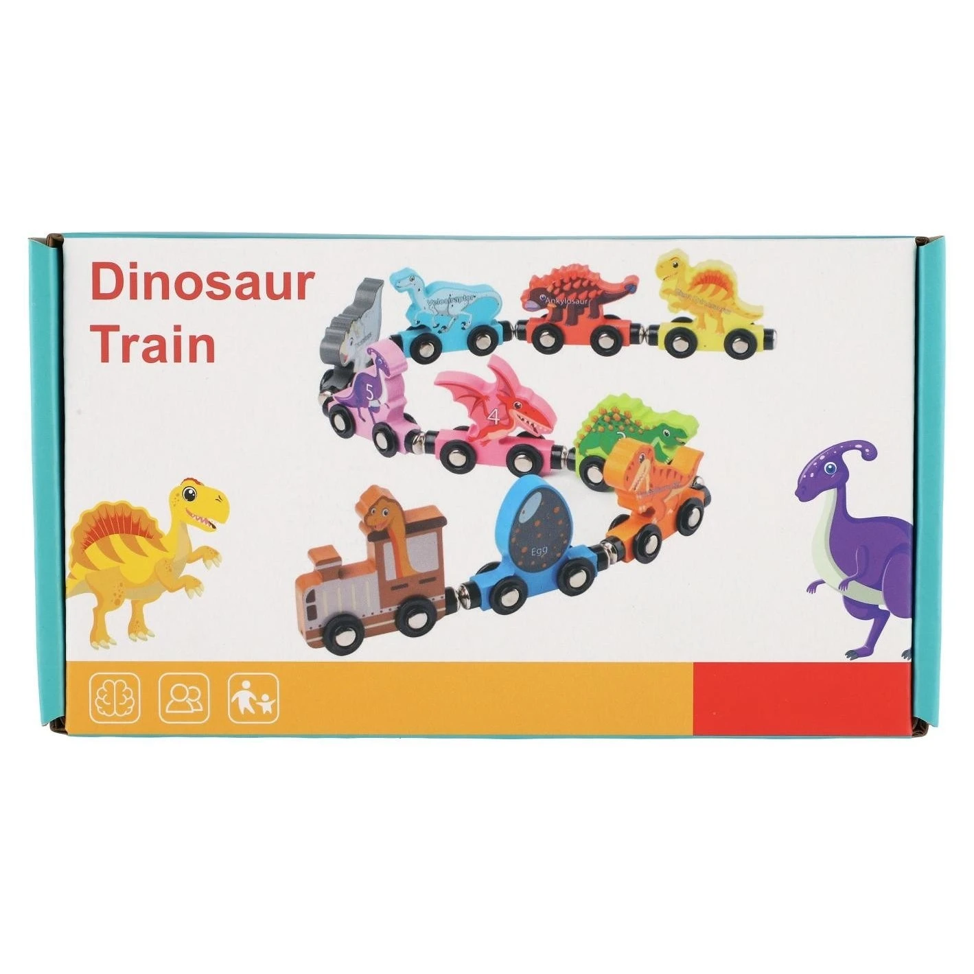 Teddies Vláček s vagóny dinosaurus na magnety 10ks - 