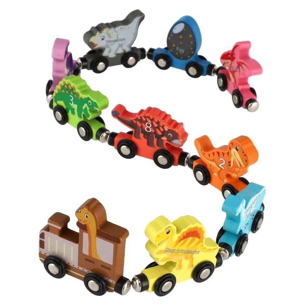 Teddies Vláček s vagóny dinosaurus na magnety 10ks - 