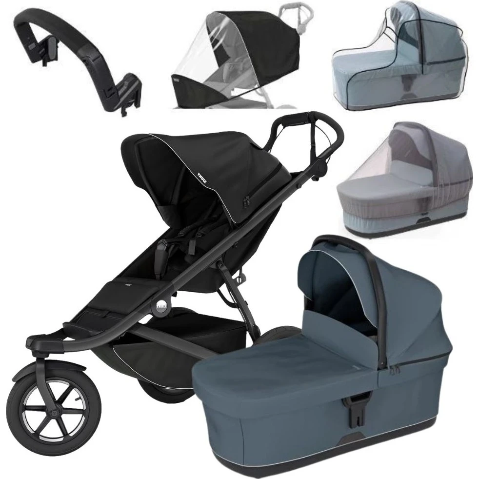 Thule Urban Glide 3 MAXI set varianta Black + dark slate korbička