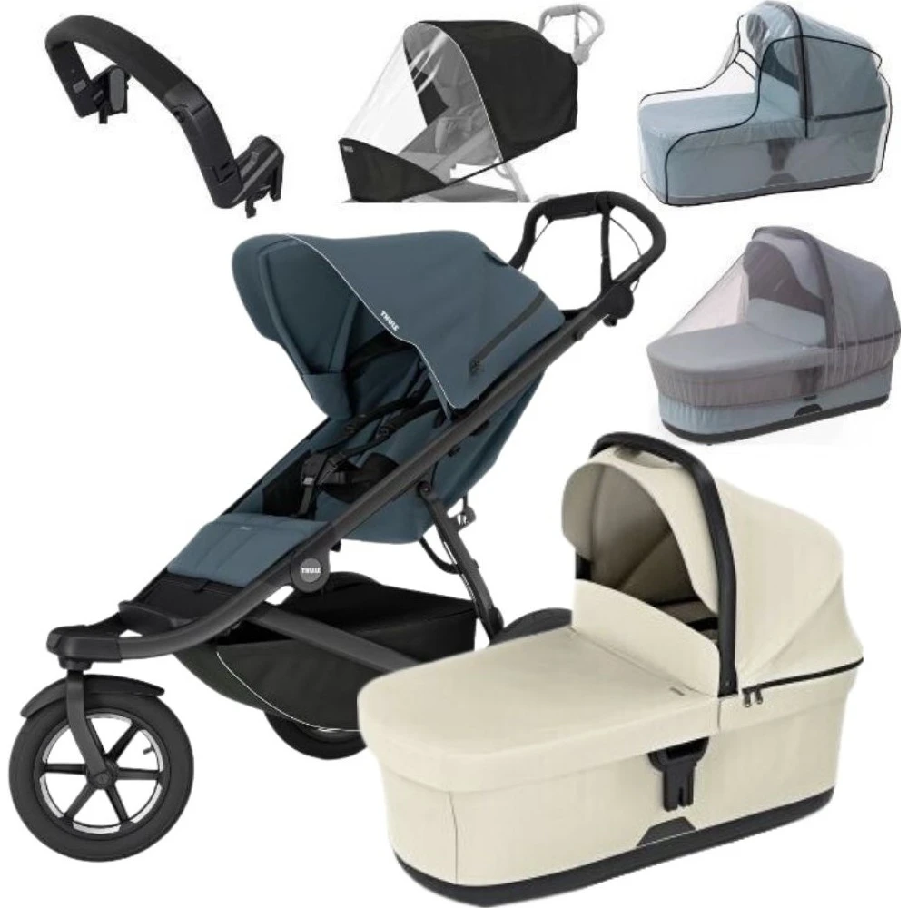 Thule Urban Glide 3 MAXI set varianta Dark slate + soft beige korbička