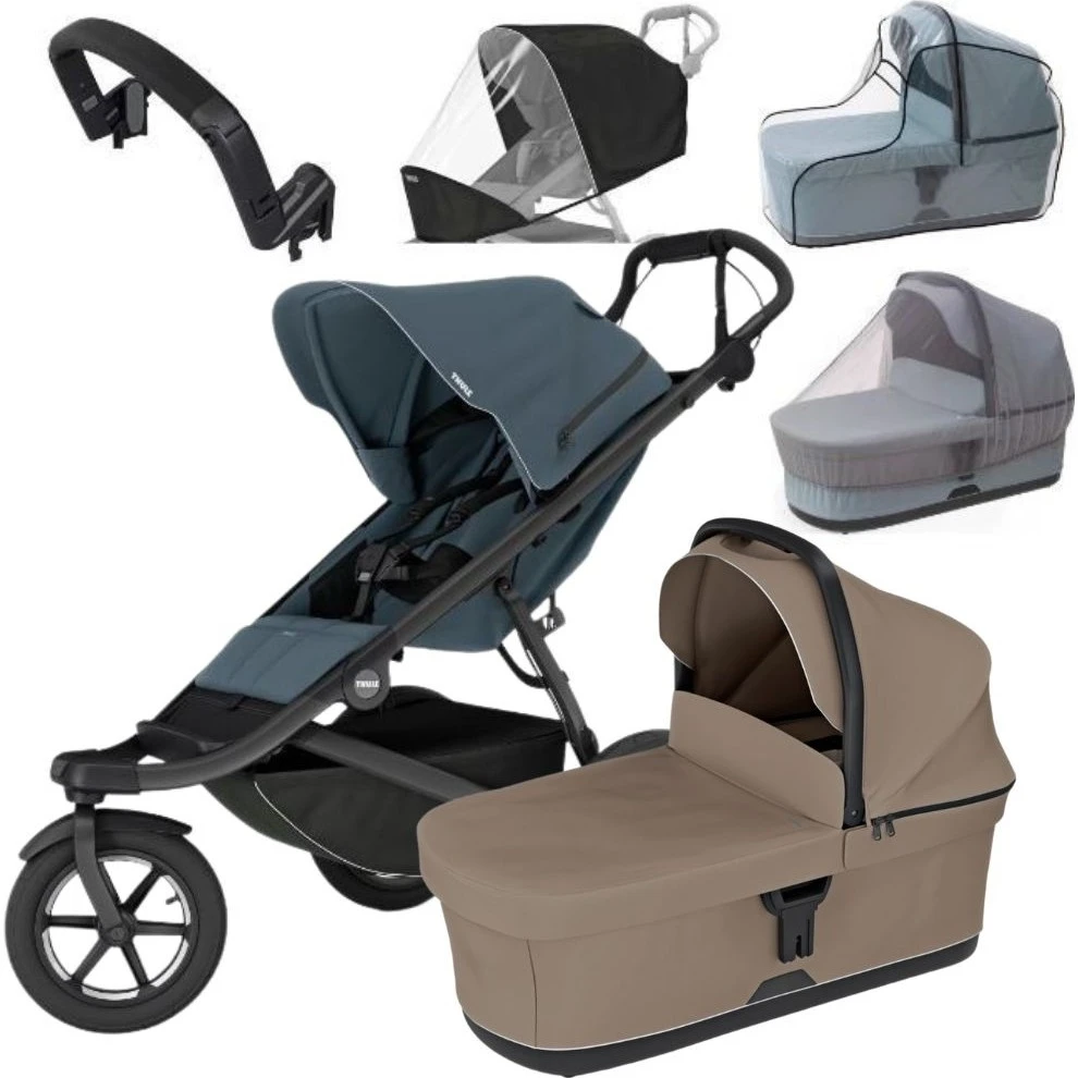 Thule Urban Glide 3 MAXI set varianta Dark slate + tinted taupe korbička