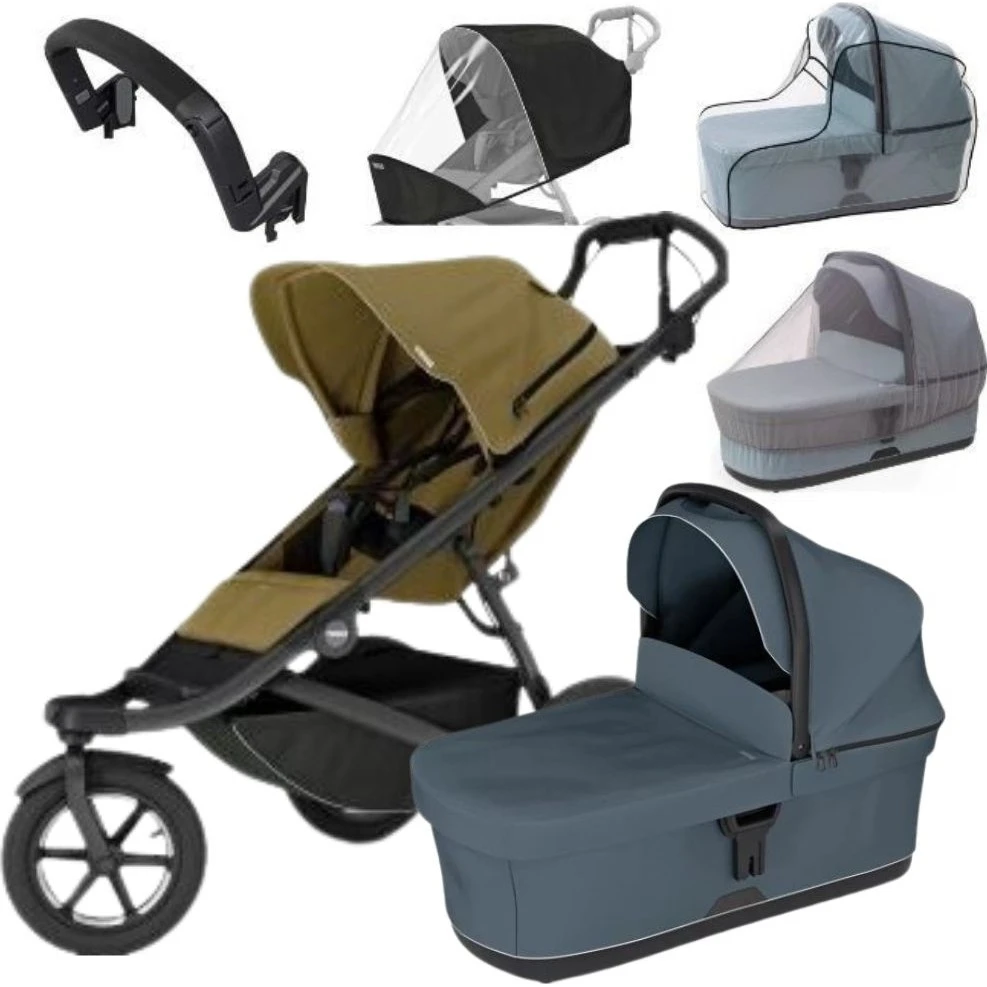 Thule Urban Glide 3 MAXI set varianta Nutria green + dark slate korbička
