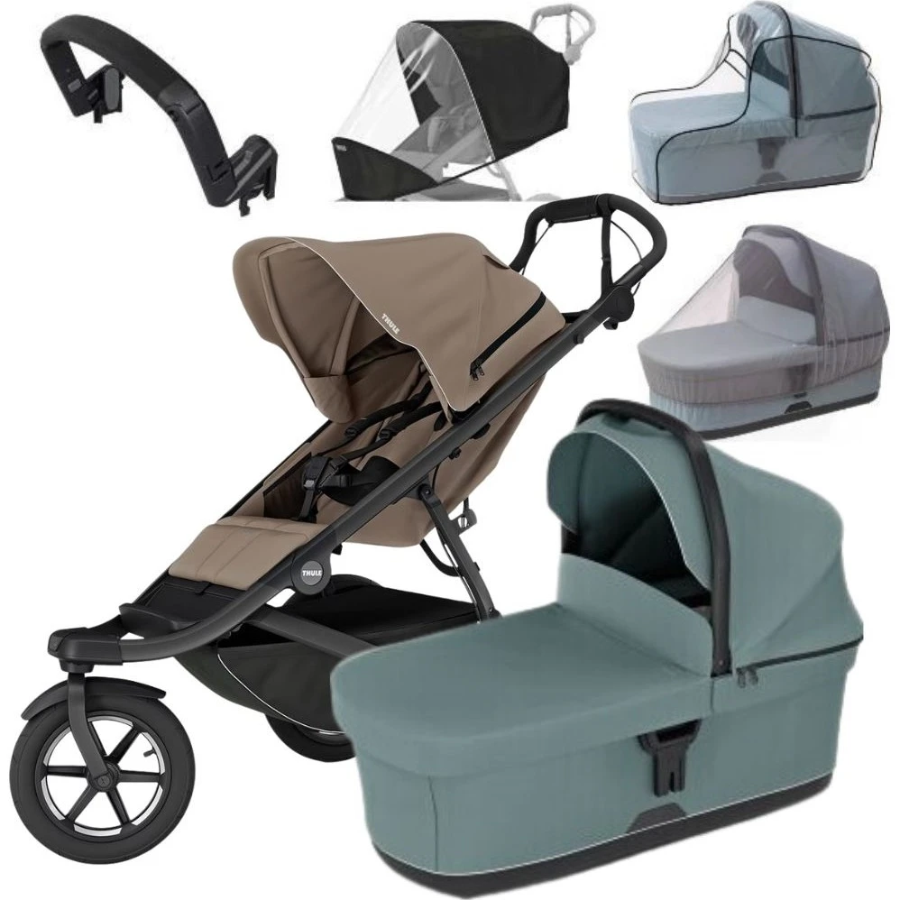 Thule Urban Glide 3 MAXI set varianta Tinted taupe + mid blue korbička