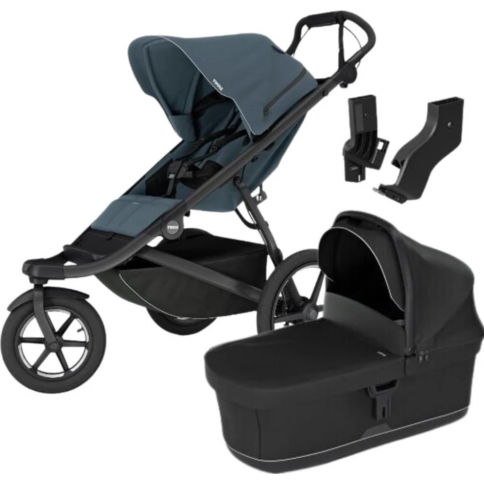 Thule Urban Glide 3 MIDI set s korbou varianta Dark slate sporťák + black korbička