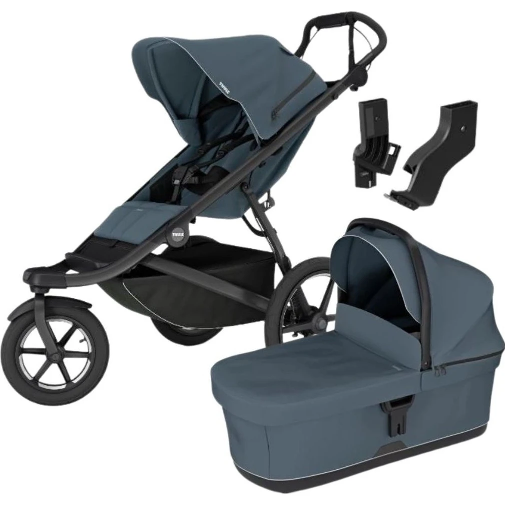 Thule Urban Glide 3 MIDI set s korbou varianta Dark slate spoták + dark slate korbička