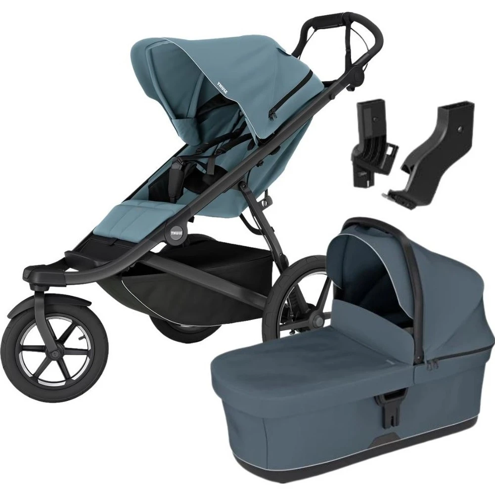 Thule Urban Glide 3 MIDI set s korbou varianta Mid blue sporťák + dark slate korbička