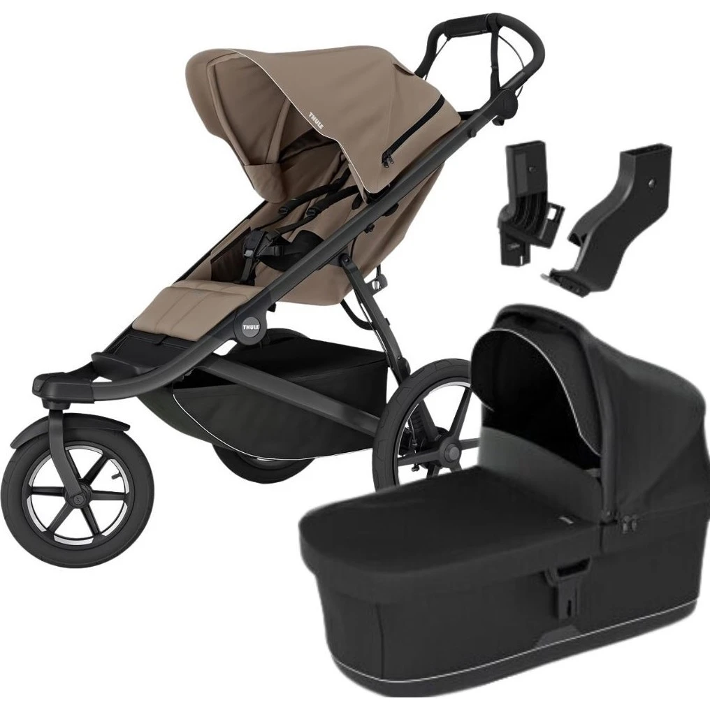 Thule Urban Glide 3 MIDI set s korbou varianta Tinted taupe sporťák + black korbička