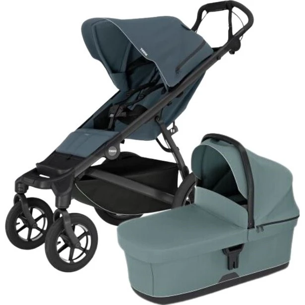 Thule Urban Glide 4 wheel MIDI set s korbou varianta Dark slate sporťák + mid blue korbička