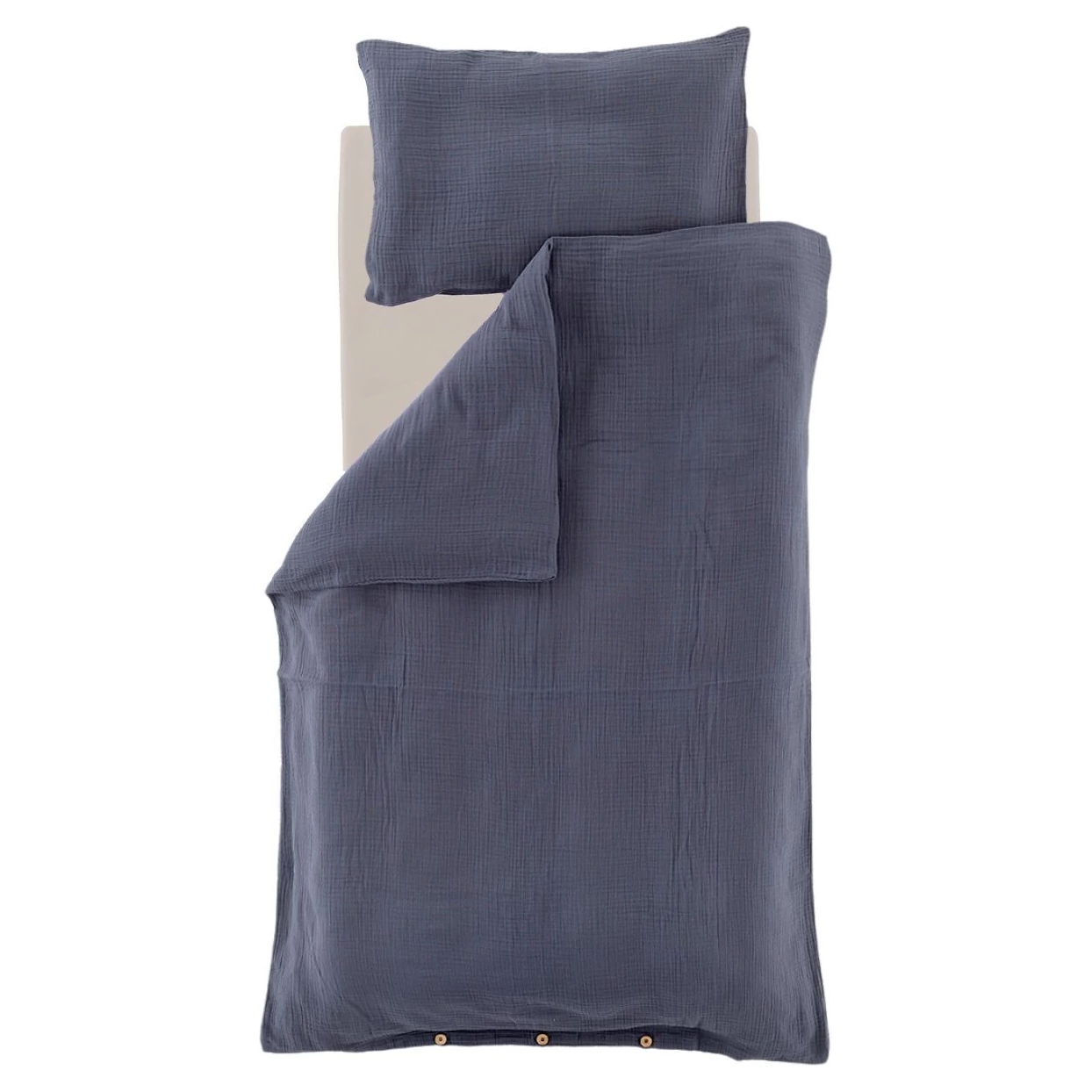 TRÄUMELAND Povlečení Musselin 100/135 + 40/60 cm varianta Blau GOTS