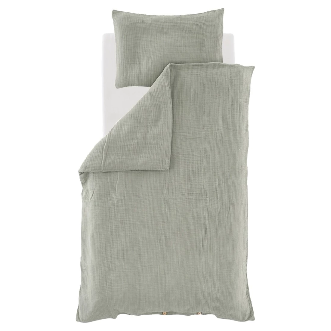 TRÄUMELAND Povlečení Musselin 100/135 + 40/60 cm varianta Grün GOTS