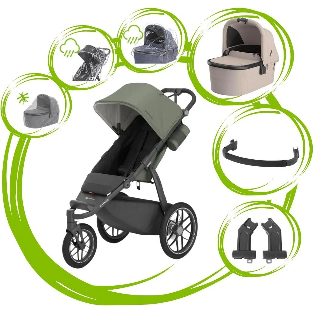 UPPAbaby Ridge V2 varianta Evelyn green + ada sandstone