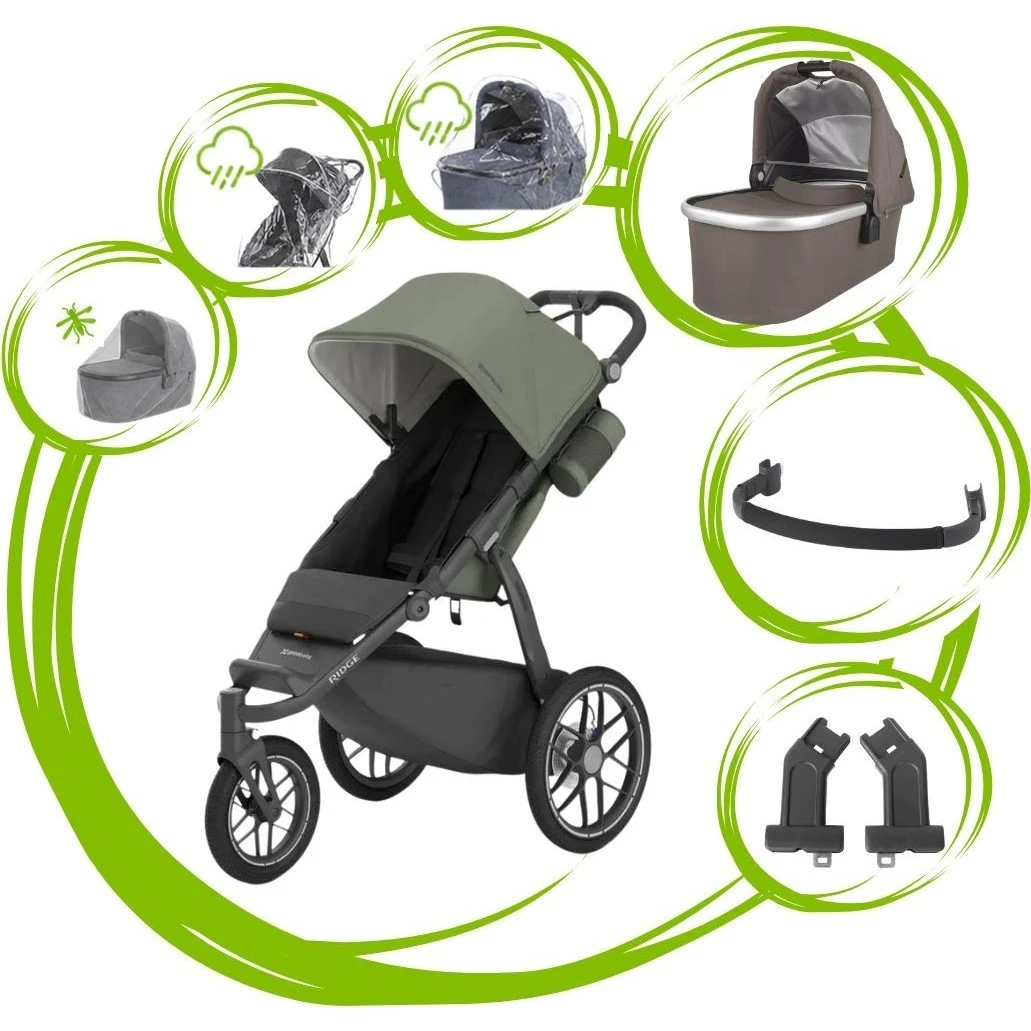 UPPAbaby Ridge V2 varianta Evelyn green + theo dark taupe