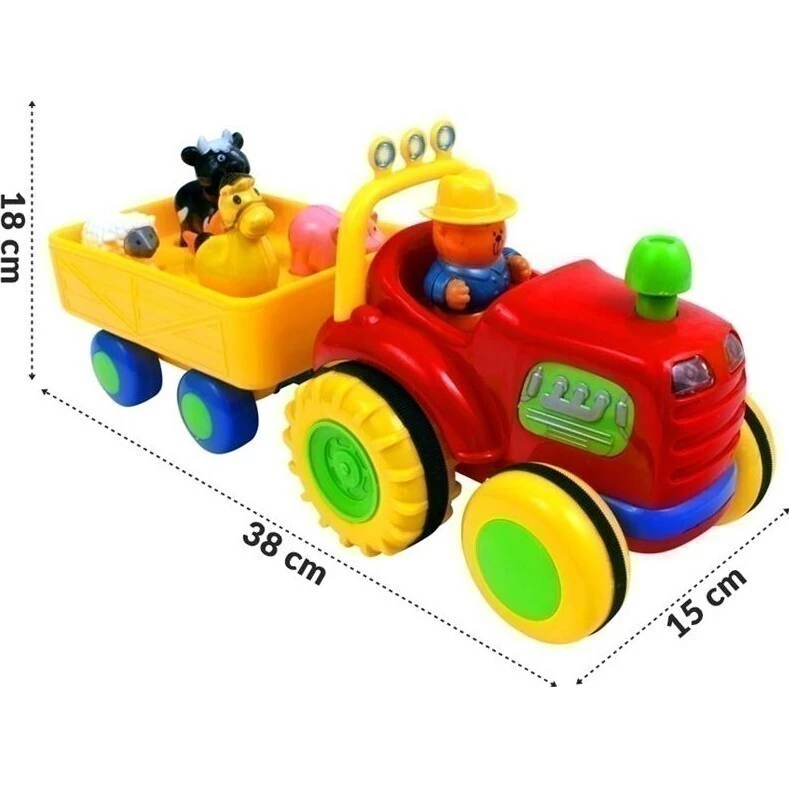 URW Interaktivní traktor s vozem a zvířátky - Velikost