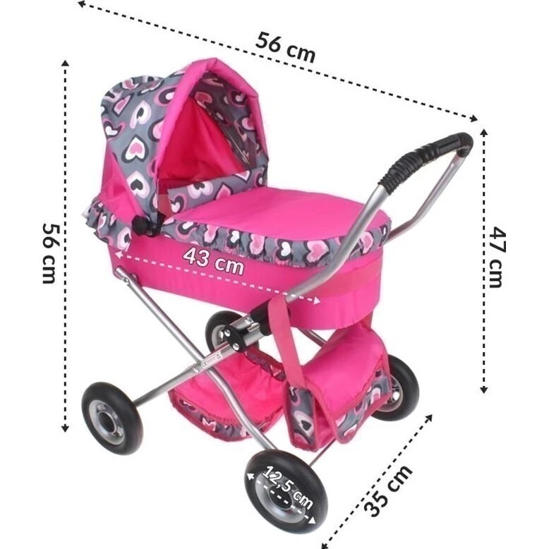 URW Kočárek pro panenky hluboký malý - Rozměry kočárku pro panenky