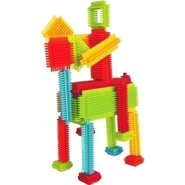 URW Stavebnice pro nejmenší HEDGEHOG BLOCKS 90 ks - Jezdec na koni ze stavebnice pro nejmenší HEDGEHOG BLOCKS