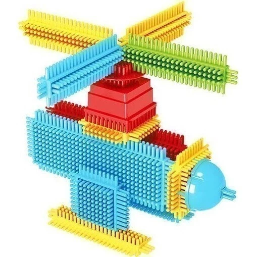URW Stavebnice pro nejmenší HEDGEHOG BLOCKS 90 ks - Vrtulník ze stavebnice pro nejmenší HEDGEHOG BLOCKS