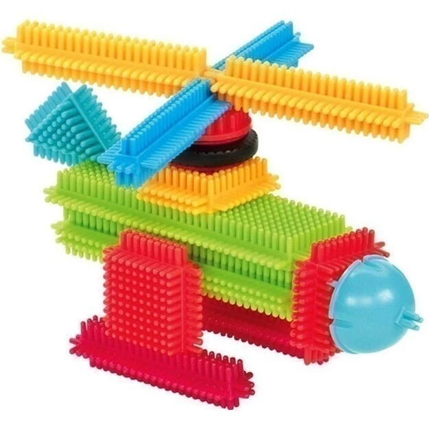 URW Stavebnice pro nejmenší HEDGEHOG BLOCKS 90 ks - Vrtulník ze stavebnice pro nejmenší HEDGEHOG BLOCKS