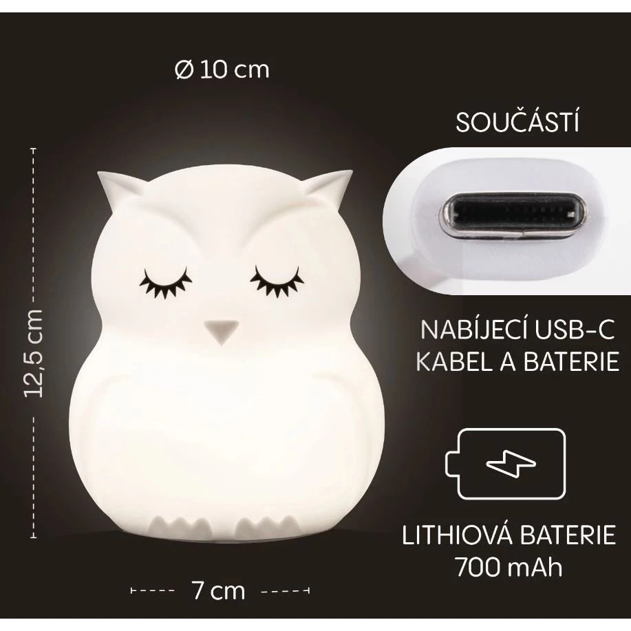 ZOPA Silikonová LED noční lampička vel. M - Zopa silikonová LED noční lampička vel. M
