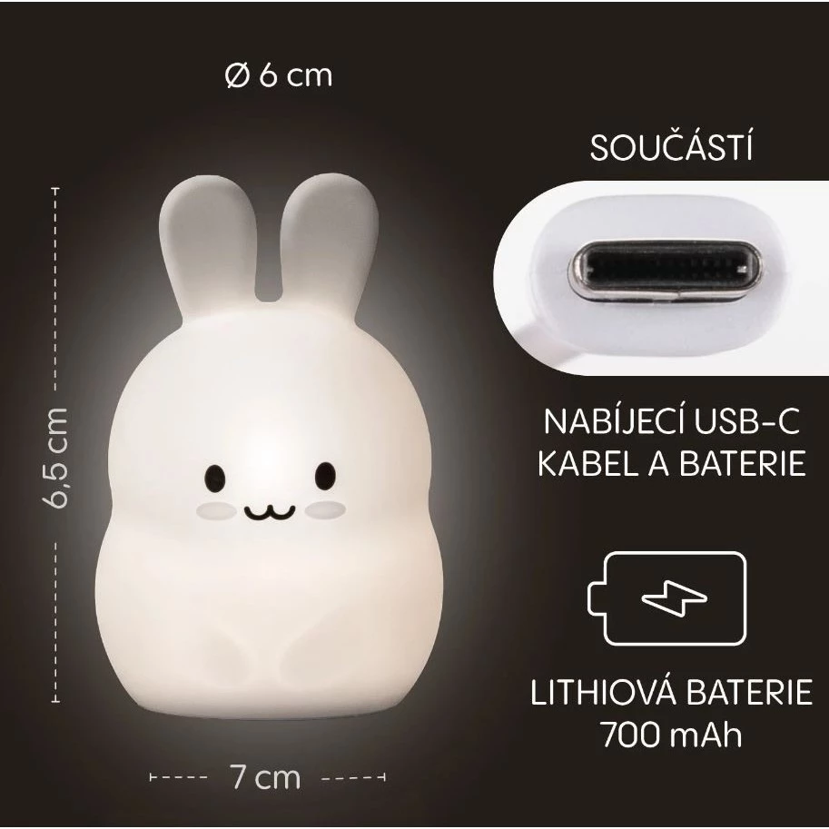 ZOPA Silikonová LED noční lampička vel. M - Zopa silikonová LED noční lampička vel. M