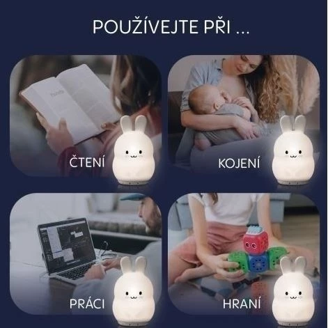 ZOPA Silikonová LED noční lampička s hudbou vel. L - Zopa silikonová LED noční lampička s hudbou vel. L