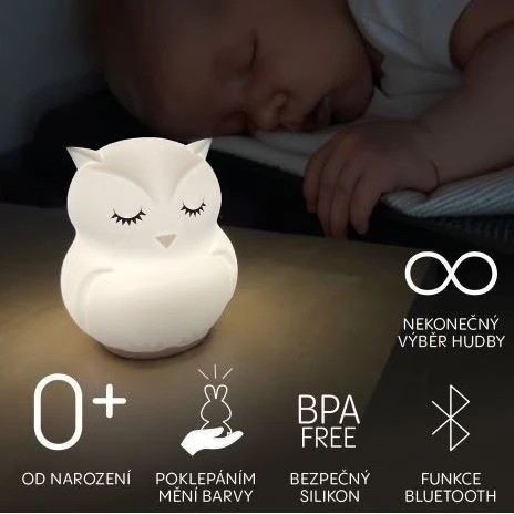 ZOPA Silikonová LED noční lampička s hudbou vel. L - Zopa silikonová LED noční lampička s hudbou vel. L