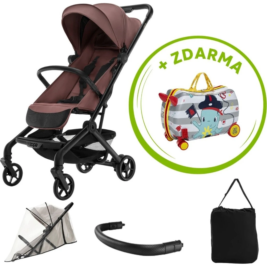 Zopa Sportovní kočárek Jet + kufřík Pack & Ride ZDARMA varianta Amber brown