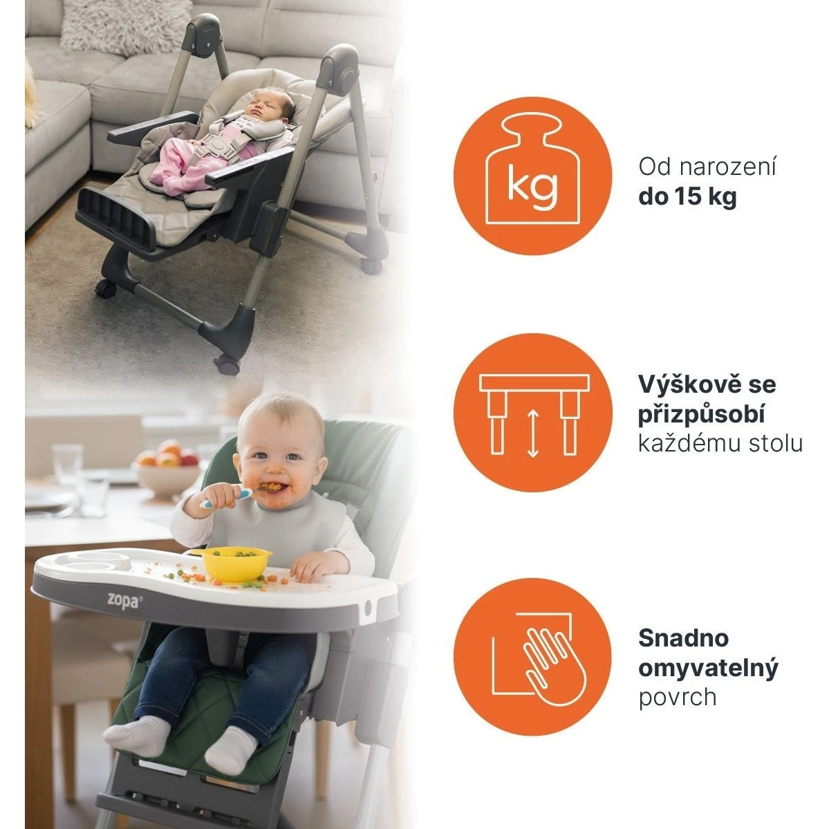 ZOPA Dětská židlička Monti 2 - 