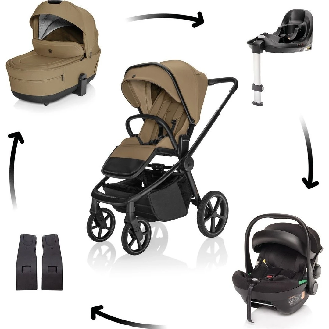 Zopa Set Move Cross 5 + autosedačka XM Plus i-Size Bundle Set varianta Latte beige