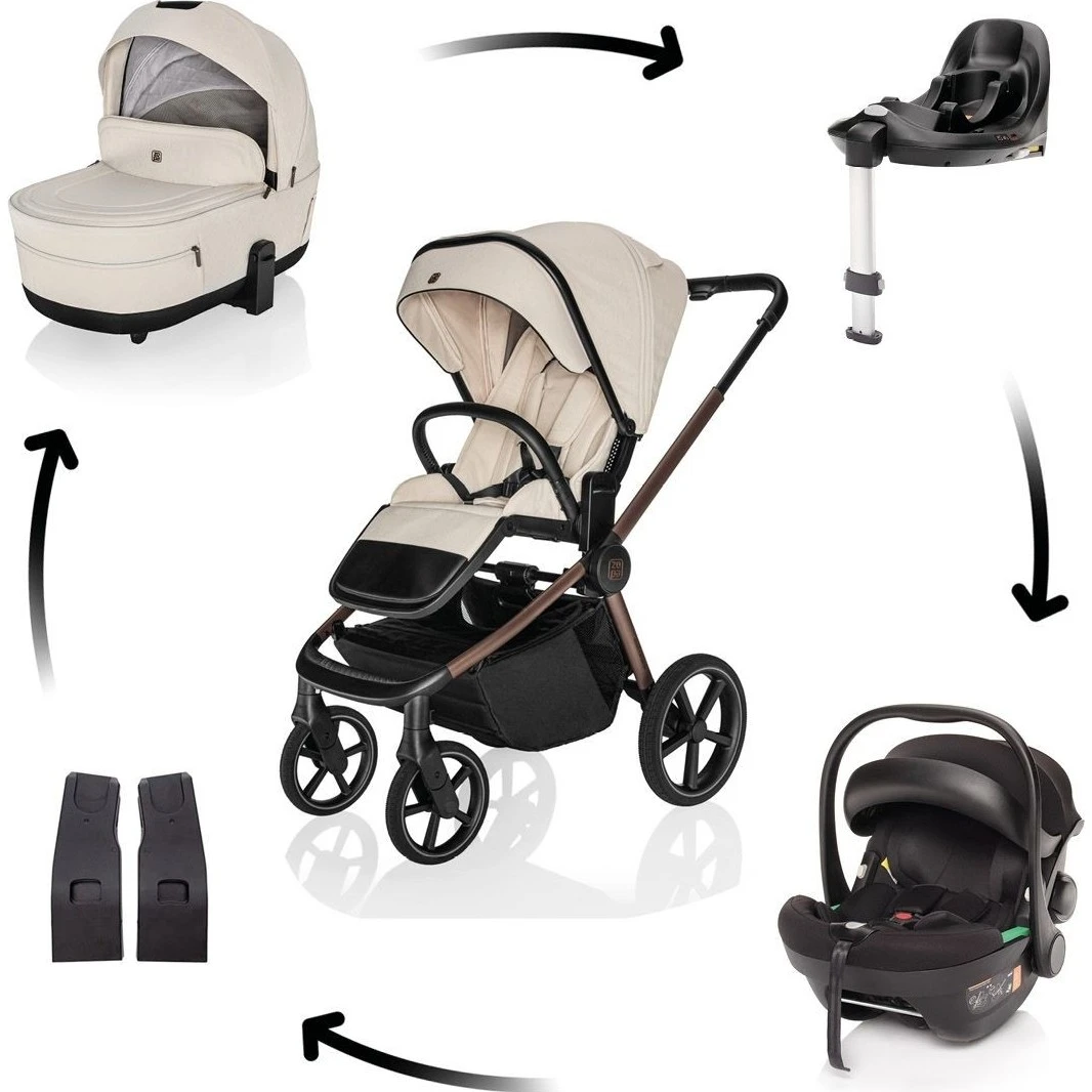 Zopa Set Move Cross 5 + autosedačka XM Plus i-Size Bundle Set varianta Quartz beige