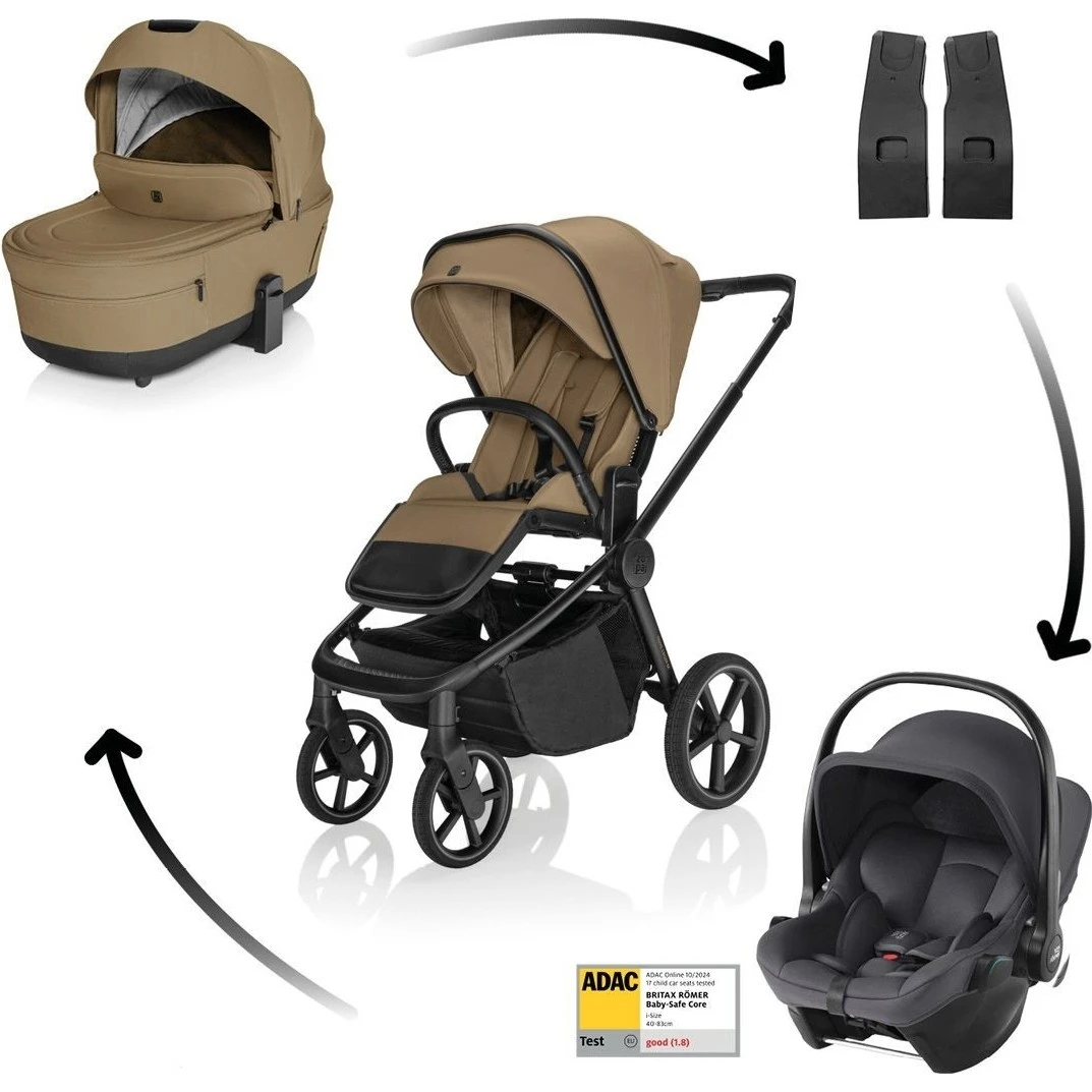ZOPA SET Kočárek Move Cross 5X + autosedačka Baby-Safe Core varianta Latte beige